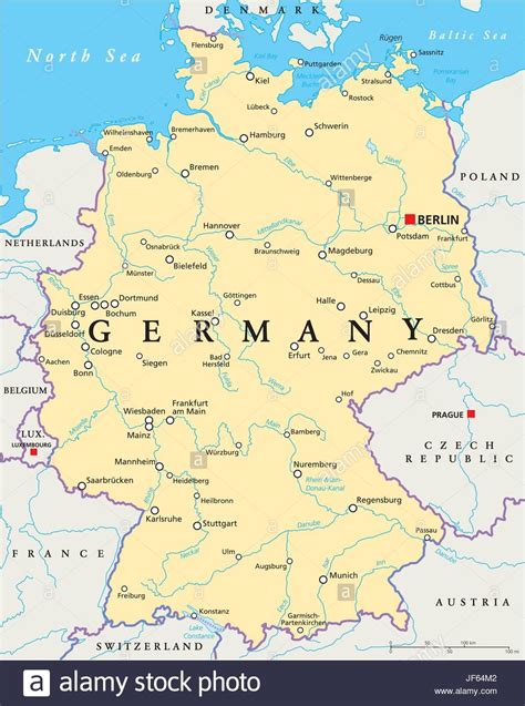 Map of Germany with Major Cities