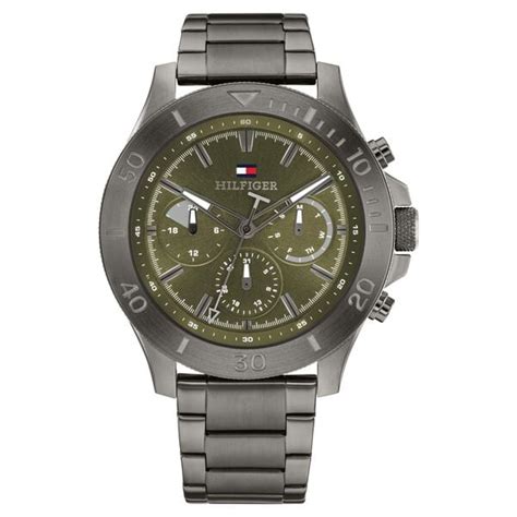 Buy Online Tommy Hilfiger Quartz Multifunction Green Dial Grey ...
