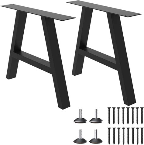 Orgerphy 16 Inch Black Trapezoidal Metal Bench Legs (2 Pack) | Heavy ...