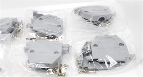 Pc Accessories - 10-Pack Grey Plastic Hoods for DB-25 Connectors, Short ...