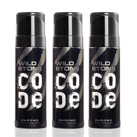 WILD STONE CODE Men Chrome Chrome Black Perfume Body Spray Pack Of 3 ...