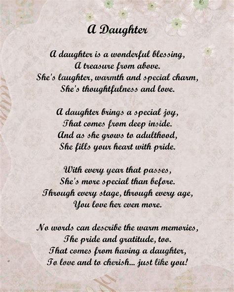 Daughter Poem Gift for Daughter Love Poem 8 x 10 Print | Etsy ...