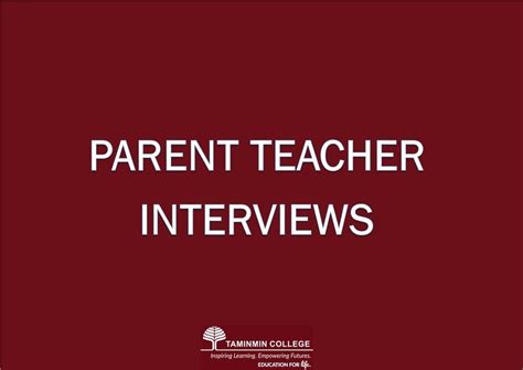 Parent Teacher Interviews , Taminmin College, Palmerston City, 26 March ...