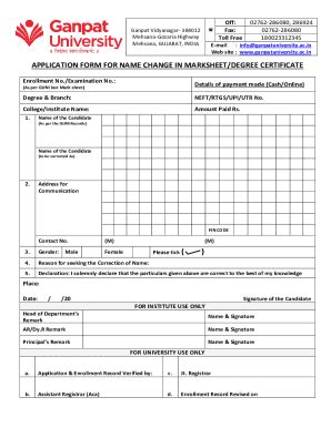 Fillable Online application-for-name-change-in-marksheet-degree ...