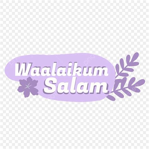 Wa Alaikum Salam Hd Transparent, Stikers Wa Alaikum Salam Flowers ...