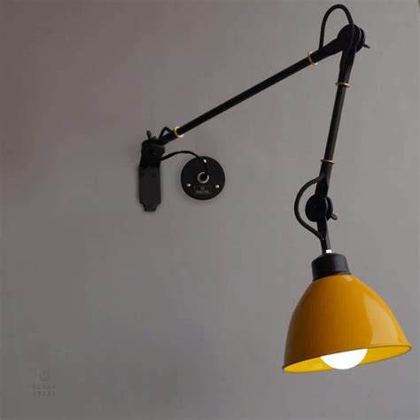 Shop Yellow Wall Lamp Industrial | Swing-Arm Wall Mounted Light Online ...