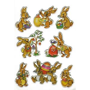 Sticker Ostern HERMA Trend Magic Hasen Prägung Lebendige Oberfläche P ...