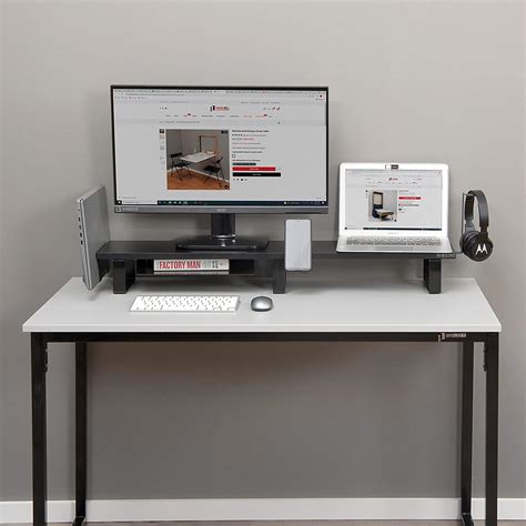 INVISIBLE BED Dual Monitor Riser Stand with Phone,Head Phone Holder ...