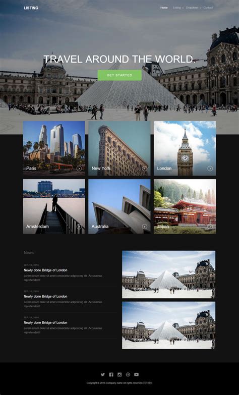 旅行社旅游景点介绍html5网站模板 - 素材火