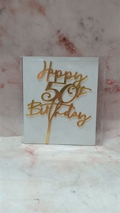 Happy 50th Birthday topper 2 – The Cakelab Supplies