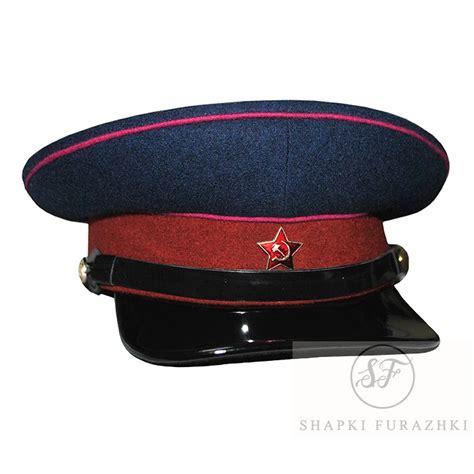 Фуражка НКВД со звездой и черным лаковым ремешком HC036