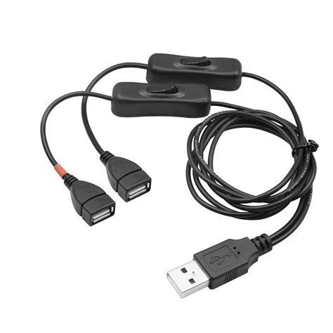 YACSEJAO Câble répartiteur USB avec interrupteur USB A 2.0 Mâle vers ...