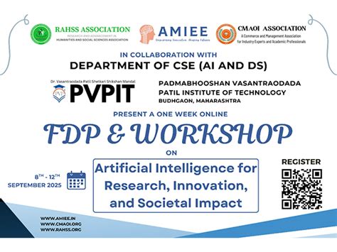 RAHSS, CMAOI, AMIEE & PVPIT Maharashtra host 1-week FDP on "AI for ...