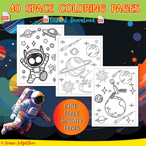 Space Coloring Pages 的图像结果