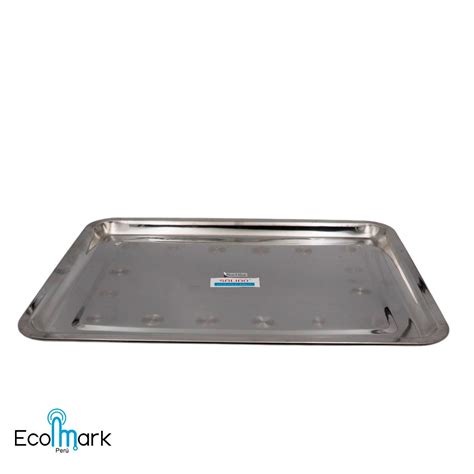 Bandeja Acero Inoxidable Solido 45x35x2cm - ECOMARKPERU