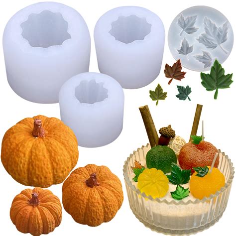 Amazon.com: ZQYSING (4 Pack) Pumpkin Candle Molds, 3D Pumpkin Silicone ...