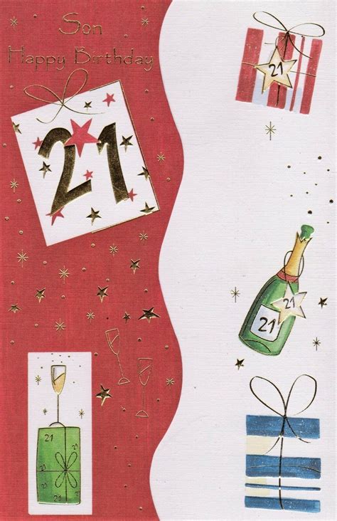 Son Happy Birthday 21 Greeting Card - Ann Simpson