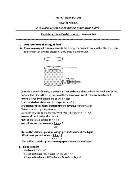 INDIAN PUBLIC SCHOOL CLASS XI PHYSICS CH 10 MECHANICAL PROPERTIES OF ...