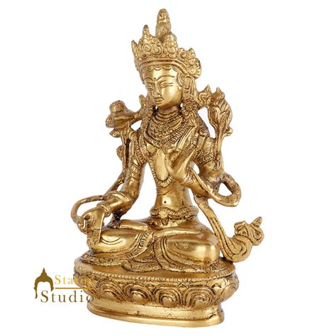 Indian Brass Buddhist Deity Goddess Tara Lucky Décor Gift Showpiece Id ...