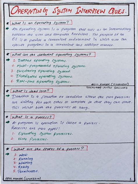 Image result for Operating System Interview Questions