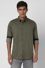 Buy Men Olive Slim Fit Print Full Sleeves Casual Shirt Online ...