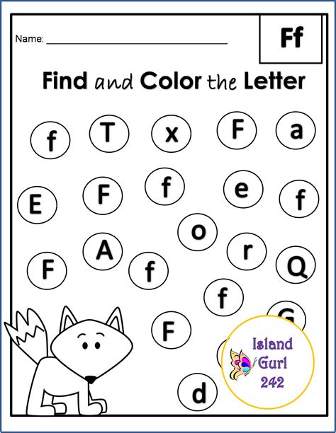 Letter F Worksheets