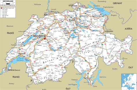 Map Of Switzerland With Cities