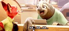 Image result for Sloth Laugh Zootopia
