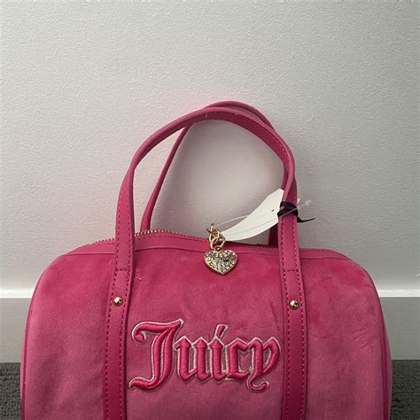 Juicy Couture pink and gold duffel bag new with tags - Depop