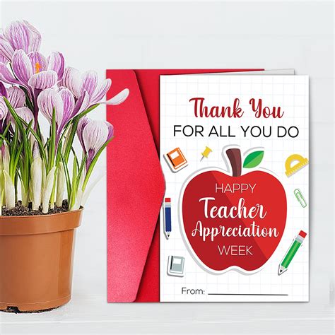 Teacher Appreciation Card Teacher Appreciation Gift Card Bulk Teacher's ...