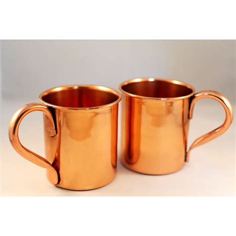 Set of 2 Copper Mugs for Moscow Mules - 15 oz size