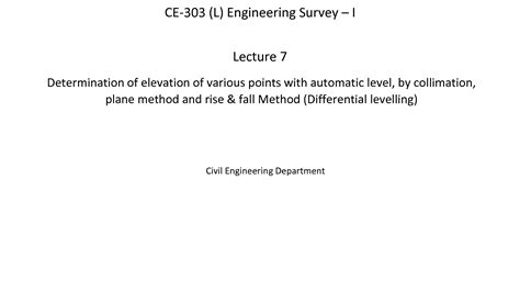 Image result for Hight of Collimation Method From Two Known Reduce Level