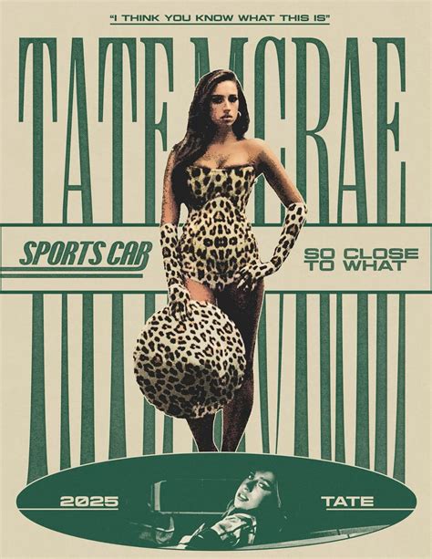 Tate McRae - Sports Car Poster in 2025 | Art room posters, Tate, Music ...