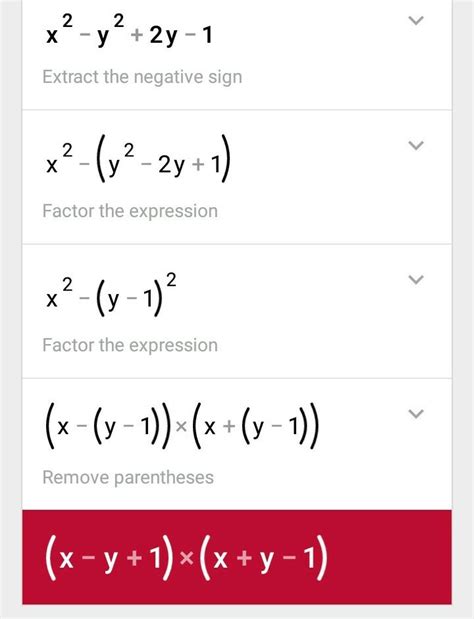 factorize the following x^2-y^2+2y-1 - Brainly.in