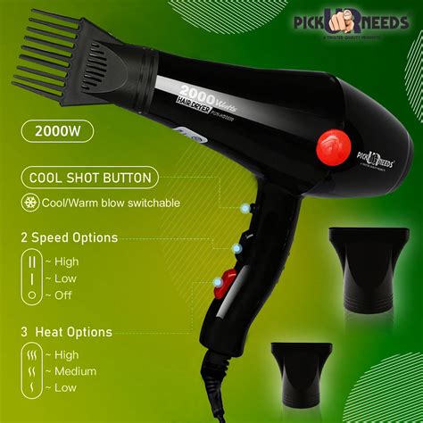 Pick Ur Needs Professional Stylish Salon Grade Hair Dryer With Comb Re