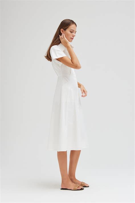 Cotton Pleated Shirt Dress - Our Second Nature