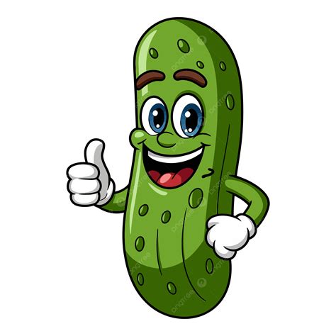 Happy Pickle Mascot Illustration For Food Themed Graphics, Happy ...