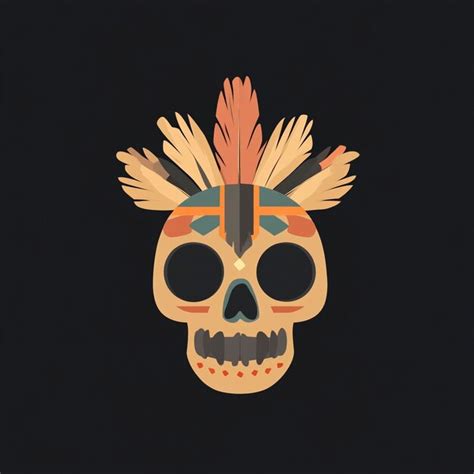 Minimalistic flat of a toony mexican skull | Premium AI-generated image