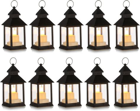 Amazon.com: Romadedi Mini Lanterns Decorative for Centerpiece - 10 PCS Hanging Small Black ...