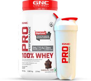 GNC Pro Performance 100% Whey Protein Powder & Plastic Shaker Whey ...