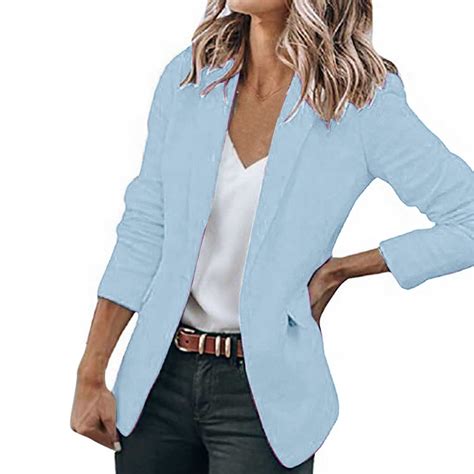 gvdentm Long Blazers for Women Womens Casual Blazers Open Front Long ...
