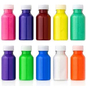 Buy Home Genie Rangoli Color Powder Jars Set of 10 | Multi-Color ...