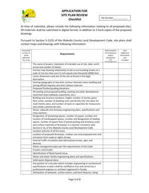 Fillable Online APPLICATION FOR SITE PLAN REVIEW Checklist Fax Email ...
