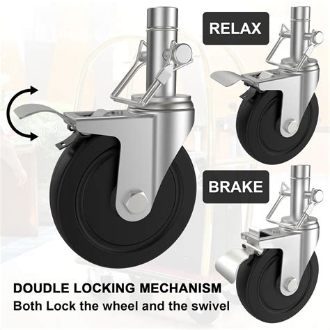 EUOKOK 5 Inch Scaffolding Casters Set of 2 Heavy Duty Baker India | Ubuy