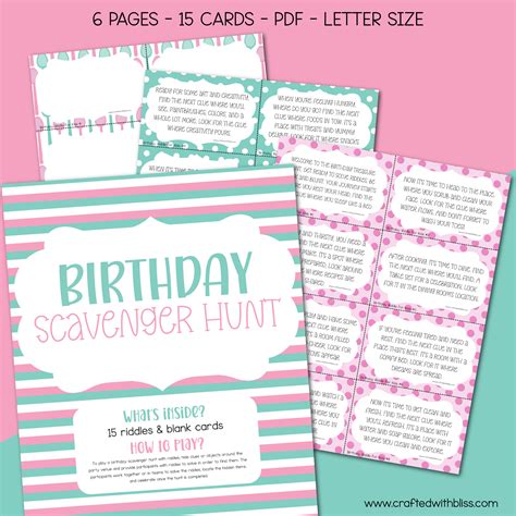 Birthday Scavenger Hunt Exciting Birthday Scavenger Hunt For Kids Free