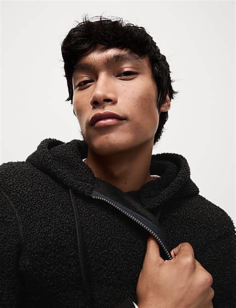 Buy Borg Zip Up Hoodie at Marks & Spencer