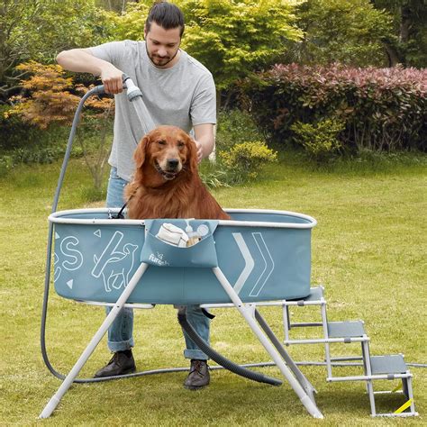Buy Furesh Steper Big Dog Bath Tub with Stairs, Elevated Portable ...