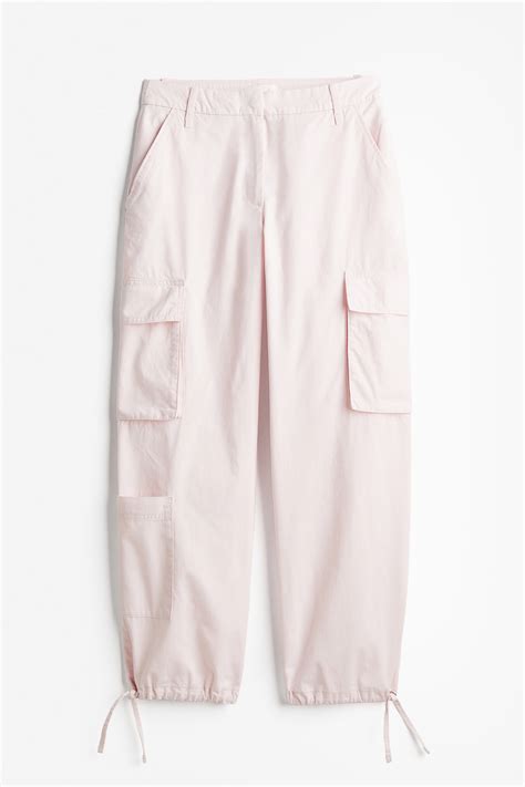 Twill cargo trousers - Light pink - Ladies | H&M IN