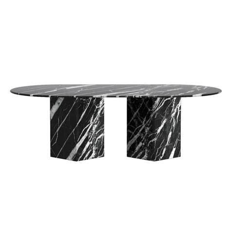 BETACH Genuine Marble Dining Room Table 8-Seater - Black Marble | Wayfair