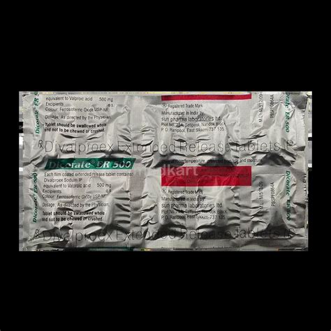 DICORATE ER 500MG TABLET 10'S : View Price, Combination and ...